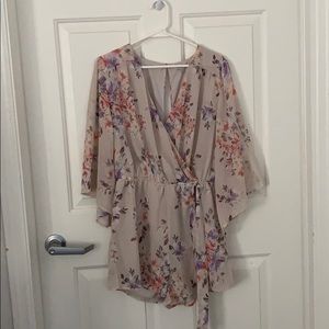 Charlotte Russe lavender floral romper never worn